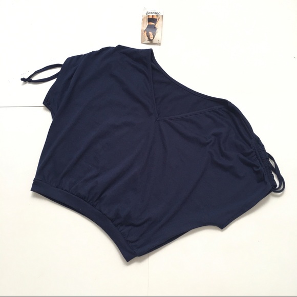 Mapalè Women’s V-neck Rouched Cropped T-shirt Size Small - Picture 12 of 12